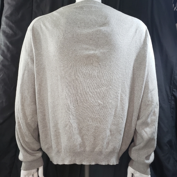 Ralph Lauren Polo Light Grey Cotton V-Neck Sweater Men's Size XL - Picture 12 of 14